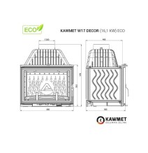 Ketaus įdėklas židiniui KAWMET W17 Decor 16,1 kW ECO