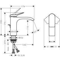 Praustuvo maišytuvas Hansgrohe Vivenis 110, 75020000, chromo