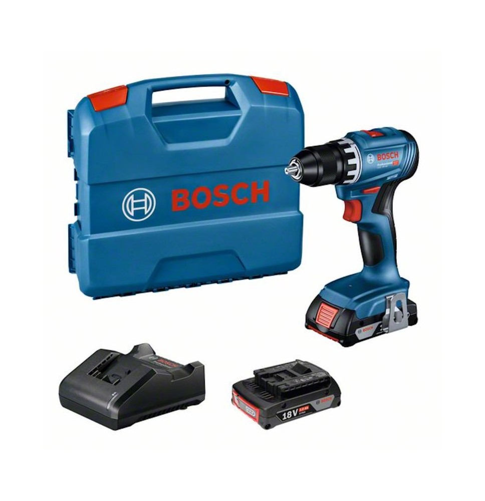 Akumuliatorinis suktuvas-gręžtuvas BOSCH GSR 18V-45 2x 2.0Ah