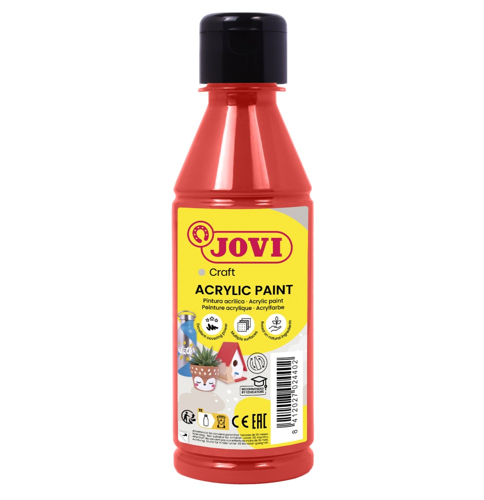 Akriliniai dažai JOVI, 250ml, raudonos sp.