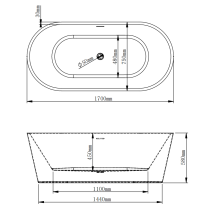 Akrilinė vonia JAVA 203 balta 170 cm