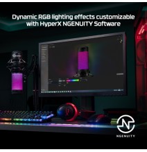 HyperX QuadCast S Mikrofonas USB-C, 3.5mm jack, RGB Lighting, Juoda