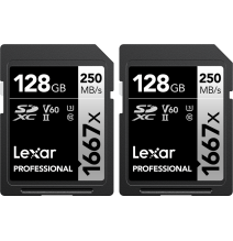 LEXAR PRO 1667X SDXC UHS-II U3 (V60) R250/W120 128G - 2PACK