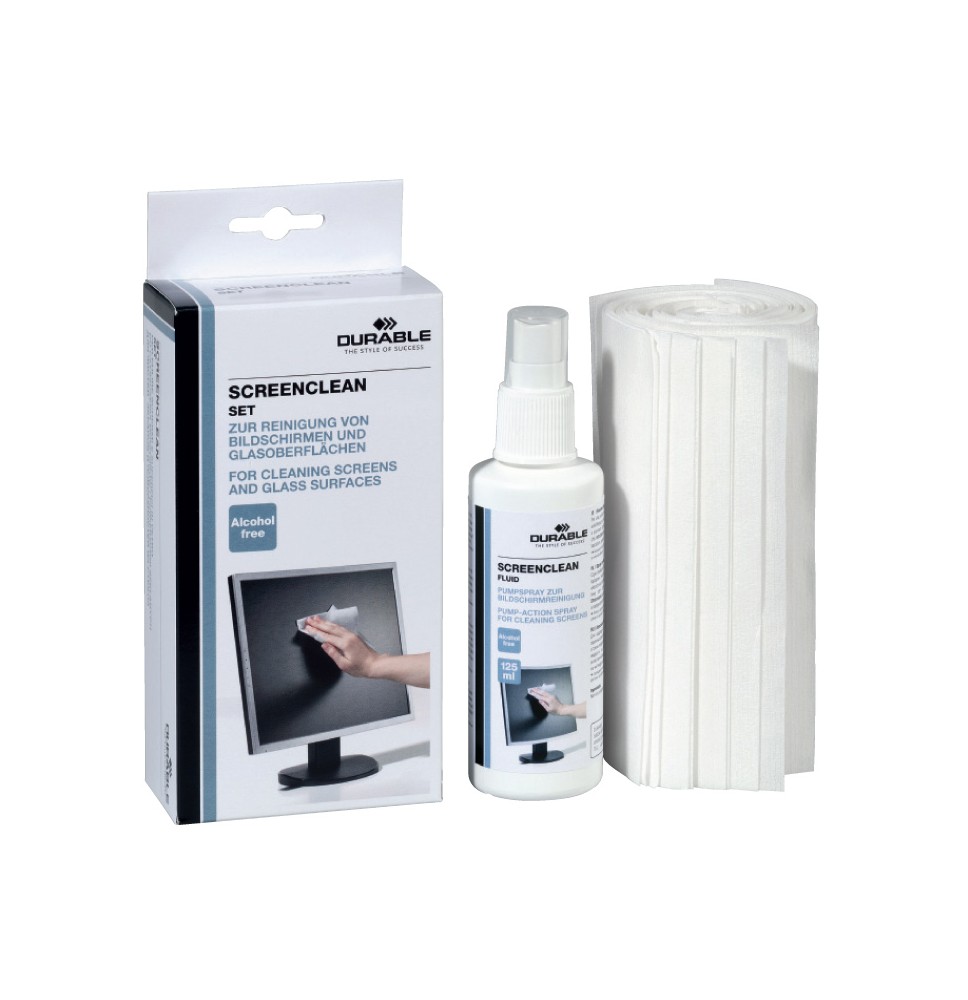 Valiklis ekranams DURABLE Screenclean, 125 ml + servetėlės, 20 vnt.