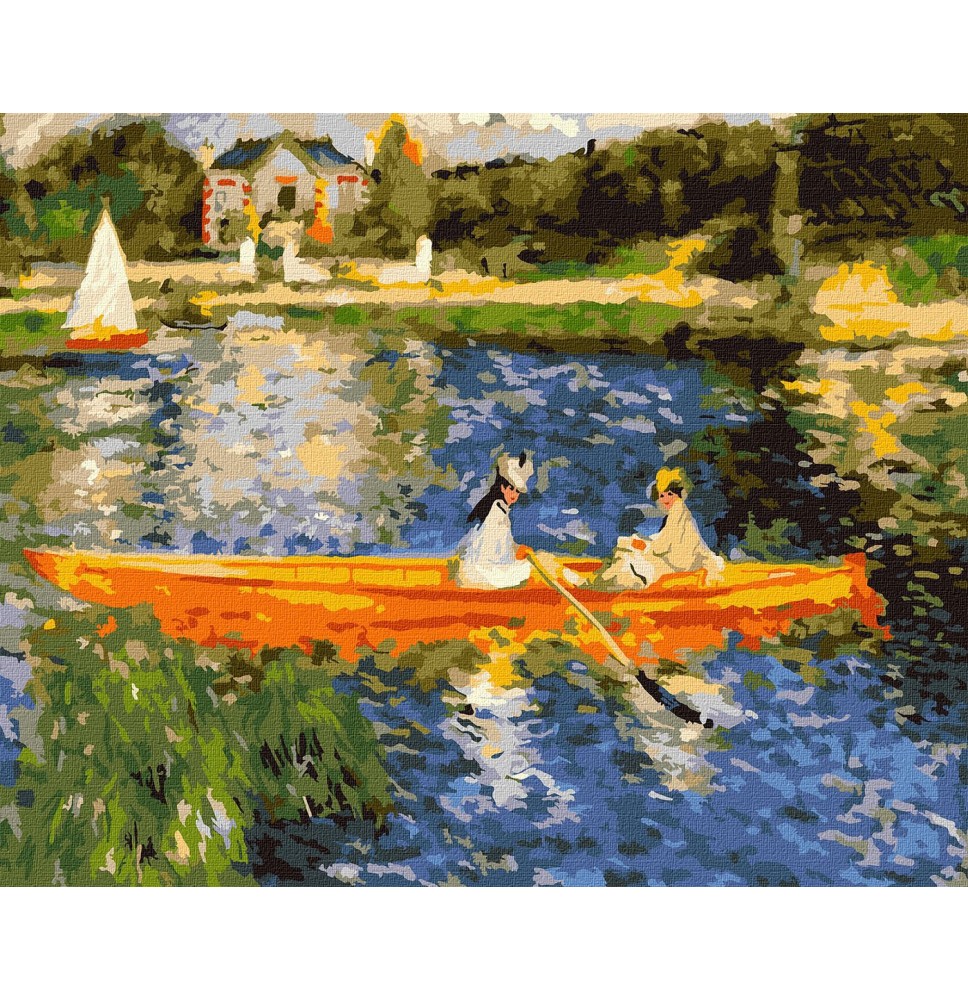 Tapyba pagal skaičius:  PASIPLAUKIOJIMAS VALTIMI SENA Pierre-Auguste Renoir 40x50 dėžutėje