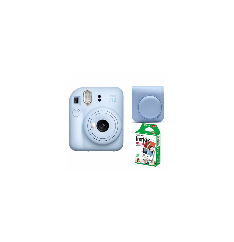 Momentinis fotoaparatas instax mini 12 PASTEL BLUE+instax mini glossy (10pl)+originalus dėklas