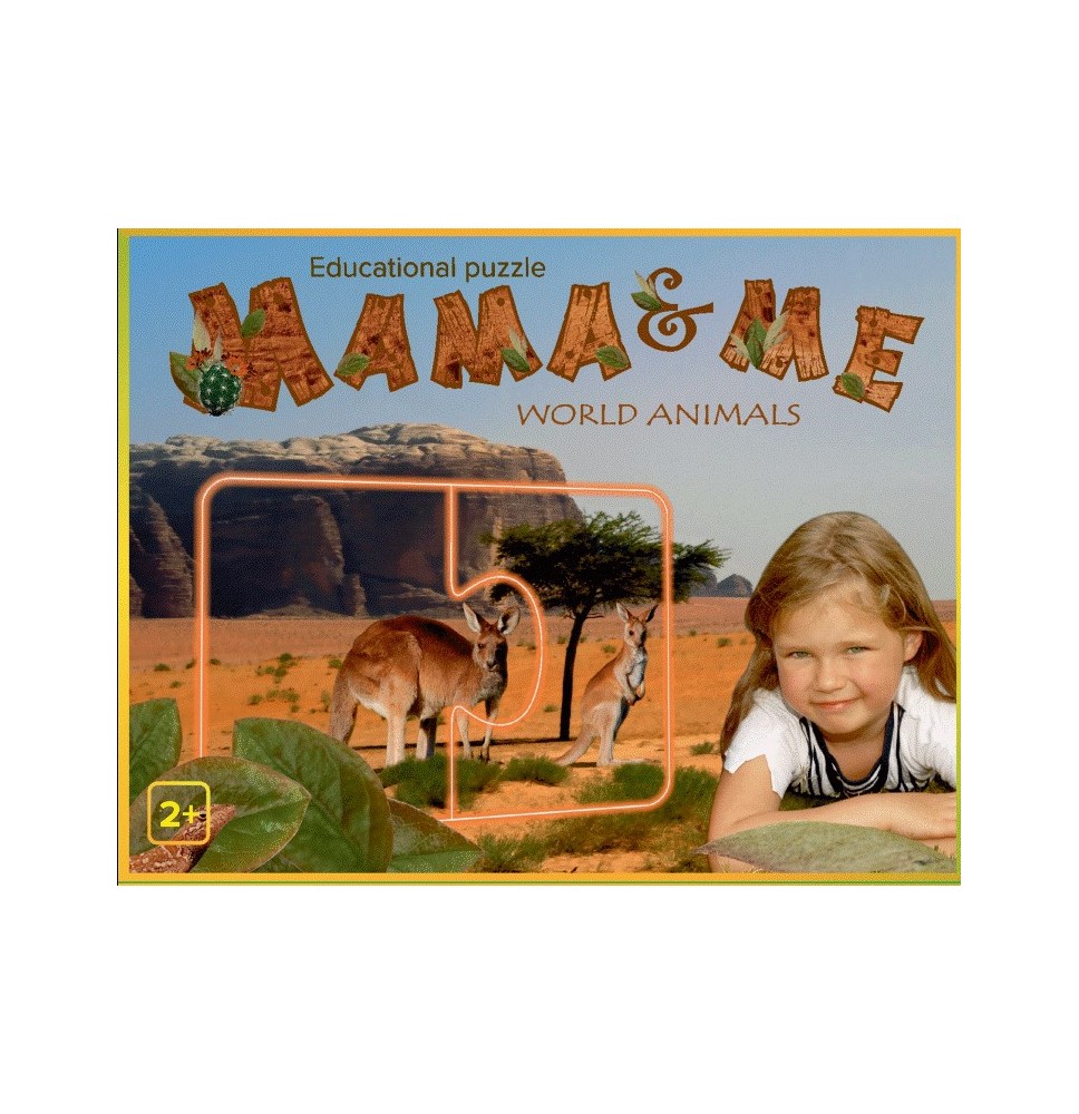 Lavinamoji dėlionė Mama & me, World animals , 2+