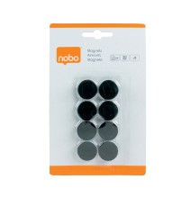 Magnetai NOBO, 20 mm, 8 vnt., juoda sp.