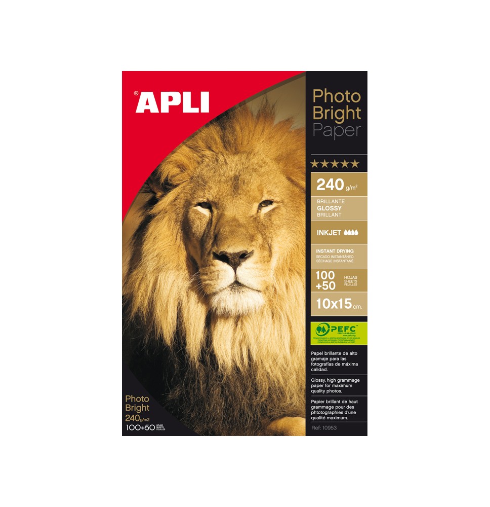 Foto popierius APLI BRIGHT PRO, 10 x 15 cm, 240 g/m2, 150 lapų