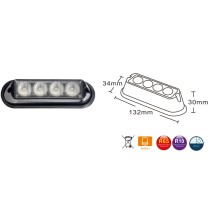 LED signalinis švyturėlis 12/24V oranžinis R65 R10 L2298-ALR