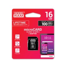 Atminties kortelė MICRO CARD cl 10 UHS I, 16GB + adapteris