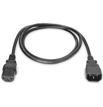 Digitus AK-440201-018-S Power Cord Extension Cable, C14-C13M/F, 1.8m, Black