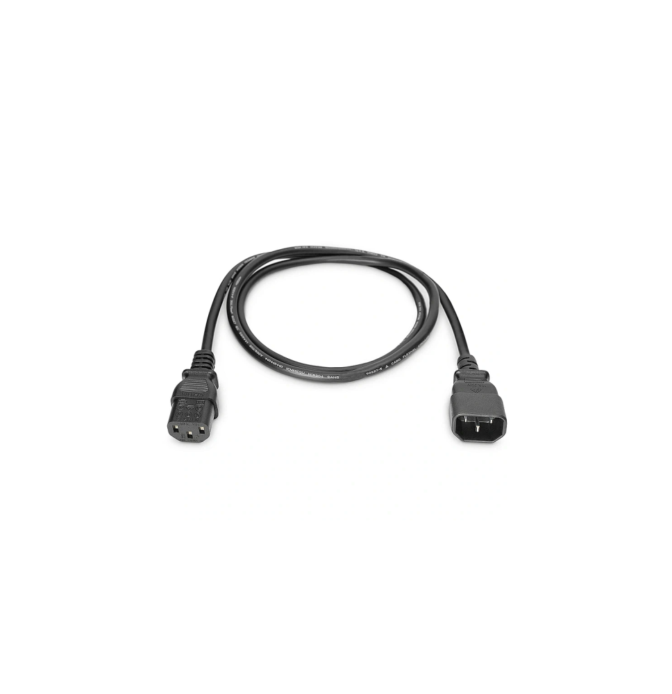 Digitus AK-440201-018-S Power Cord Extension Cable, C14-C13M/F, 1.8m, Black