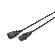 Digitus AK-440201-018-S Power Cord Extension Cable, C14-C13M/F, 1.8m, Black