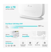 TP-Link Archer MR505 4G+ Cat6 AC1200 Wireless Dual Band Gigabit Maršrutizatorius