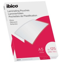 Laminavimo vokeliai Ibico, A5, 154x216 mm, 125 mik., blizgūs, 100 vnt.