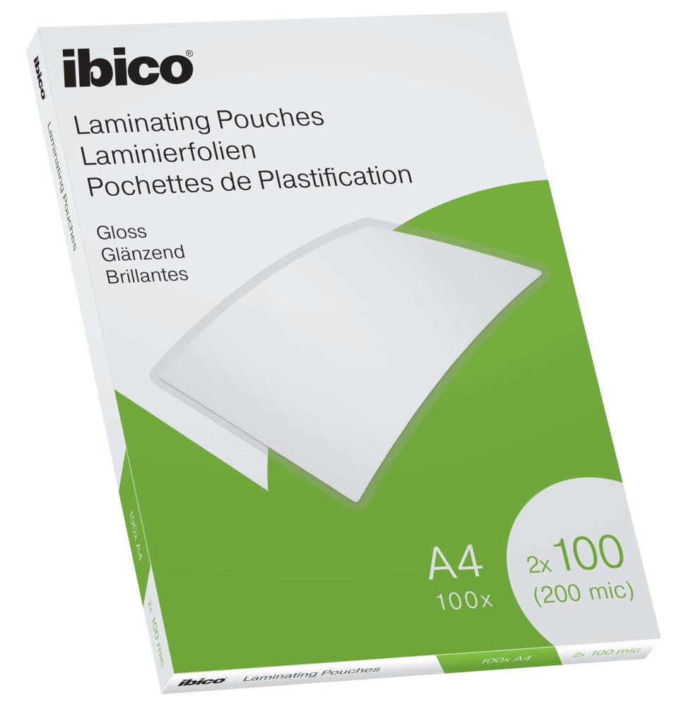 Laminavimo vokeliai Ibico, A4, 216x303 mm, 100 mik., blizgūs, 100 vnt.