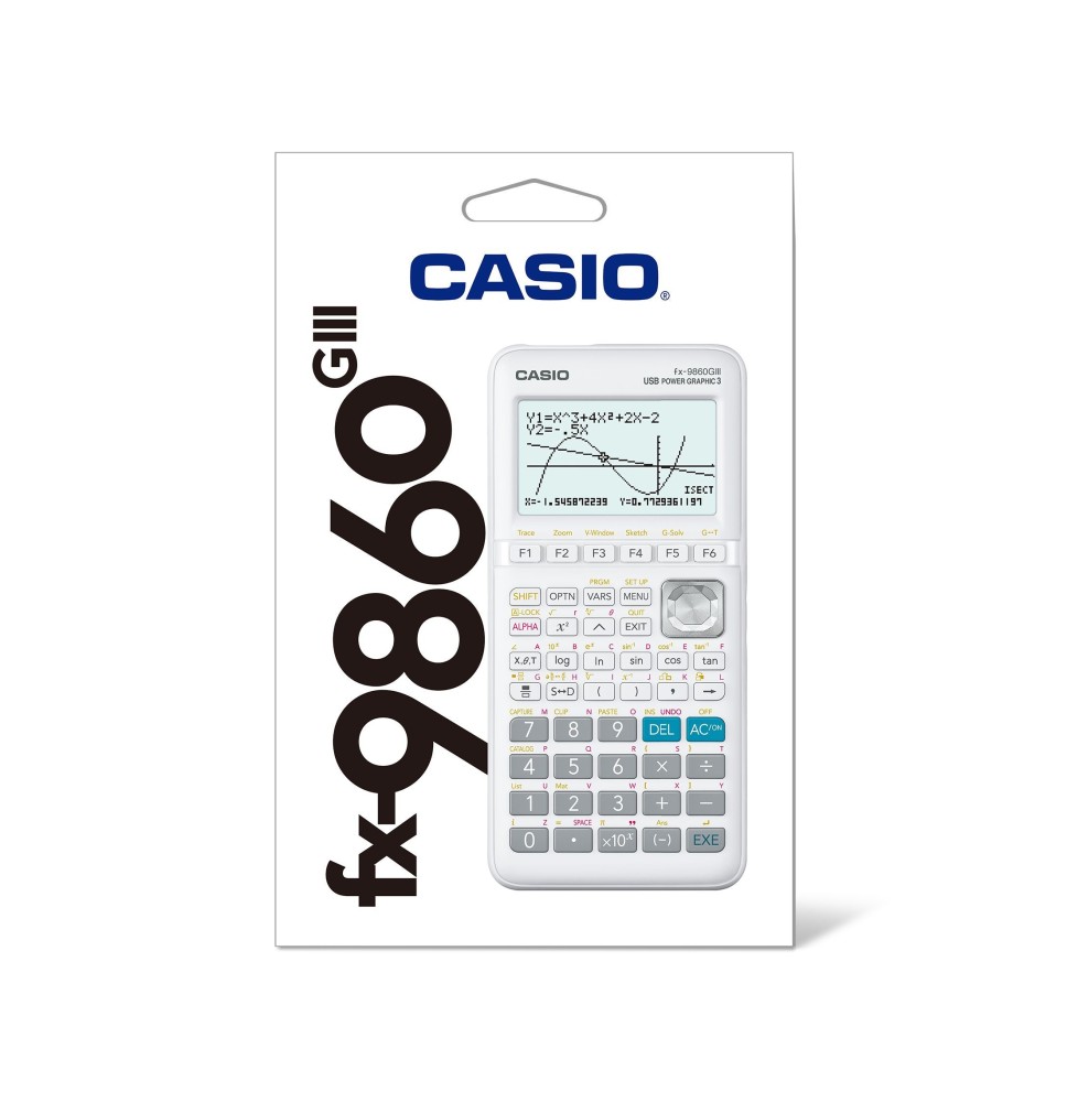 Mokslinis skaičiuotuvas CASIO FX-9860GIII-W-ET, 89x178x23 mm