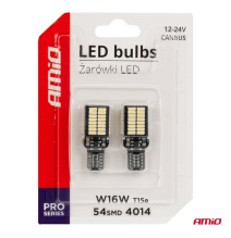 LED lemputės Amio W16W T15 Canbus 2vnt. 12-24V