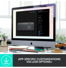 Logitech MX Keys Combo for Business Gen 2 Belaidė klaviatūra + pelė +Atrama riešui, US Int, Graphite