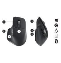 Logitech MX Keys Combo for Business Gen 2 Belaidė klaviatūra + pelė +Atrama riešui, US Int, Graphite