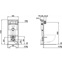 Potinkinis WC rėmas su mygtuku Laufen Dual Flush, H8946650000001 + H8956610040001 chrom