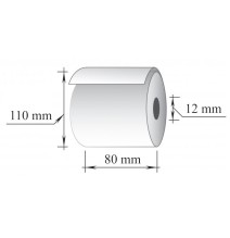 Terminė kasos juosta, 80 mm x 110 m/12 mm, 55g., 2 vnt/pak