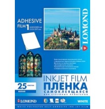 Lipni poliesterio plėvelė Lomond PET Inkjet Film Self Adhesive Balta Blizgi A4, 25 lapai NP