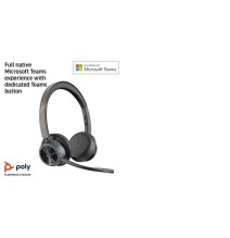 Poly Voyager 4320 MS Teams Belaidės ausinės, Bluetooth, USB-A, +BT700 dongle, Juoda