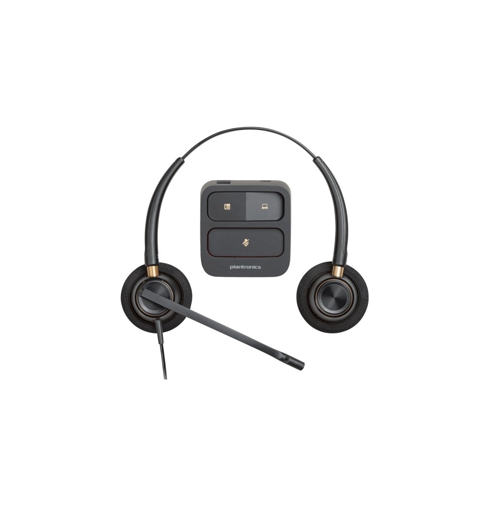 POLY EncorePro HW520 Binaural Laidinės ausinės, USB-A, Juoda