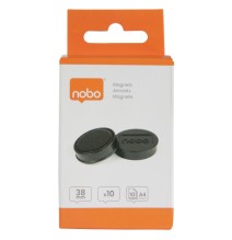 Baltosios lentos magnetai Nobo, 38mm, 10 vnt., juodos spalvos