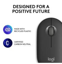 Logitech Pebble 2 M350s Belaidė pelė, RF Wireless + Bluetooth, 4000 DPI, Tonal Graphite