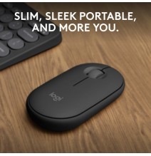 Logitech Pebble 2 M350s Belaidė pelė, RF Wireless + Bluetooth, 4000 DPI, Tonal Graphite