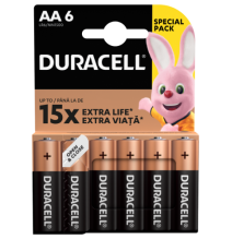 Baterijos DURACELL AA, LR6, 6vnt