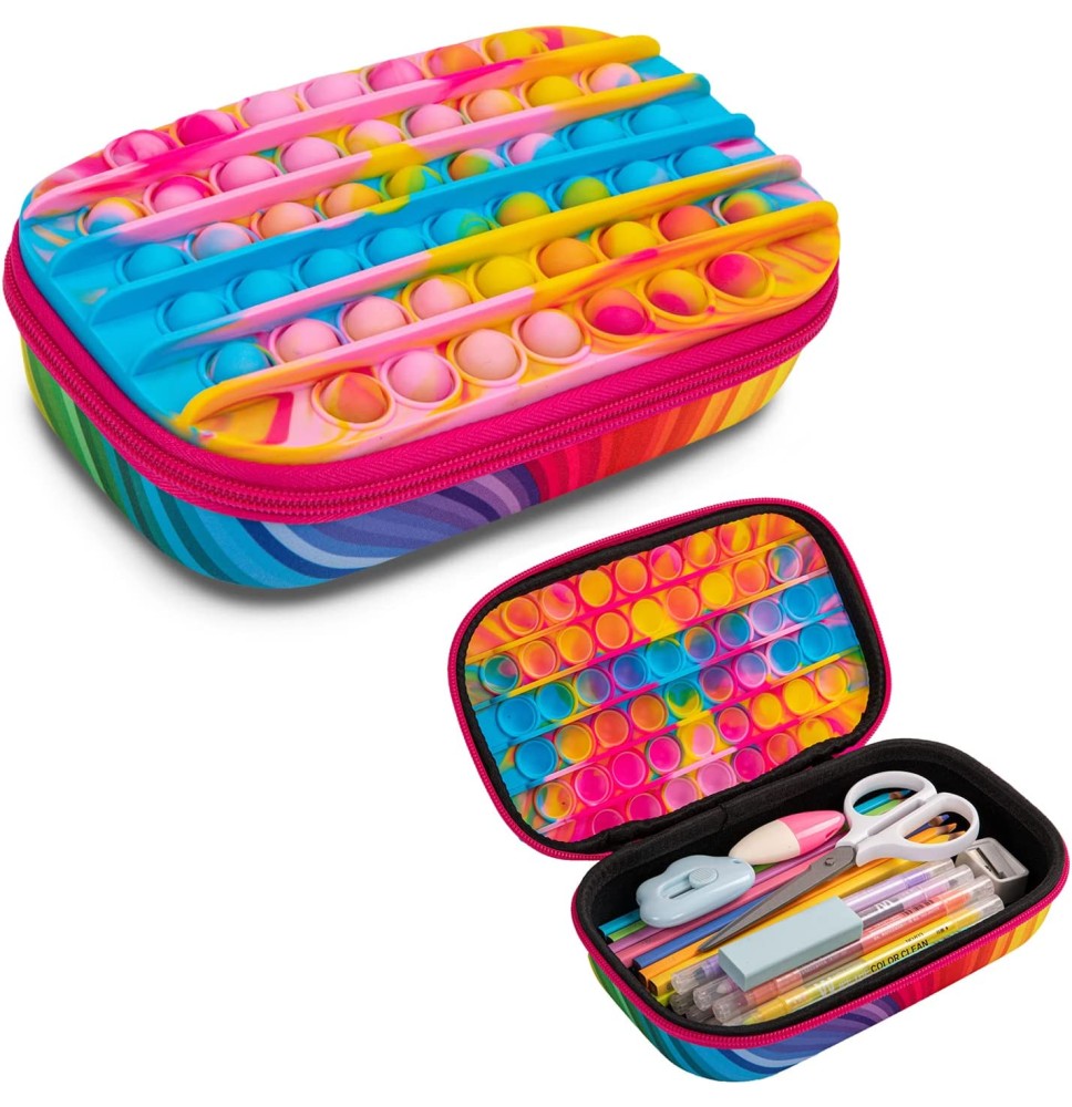 Penalas-pieštukinė ZIPIT ZIP & POP Storage Box, vaivorykštė