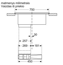 Įmontuojama indukcinė kaitlentė su integruotu gartraukiu Bosch PVS811B16E