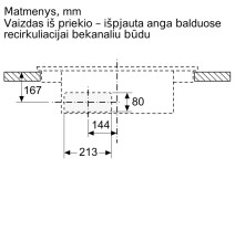 Įmontuojama indukcinė kaitlentė su integruotu gartraukiu Bosch PVS811B16E