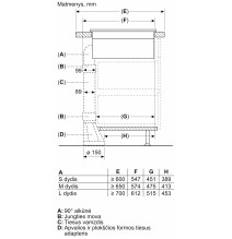 Įmontuojama indukcinė kaitlentė su integruotu gartraukiu Bosch PVS811B16E