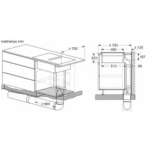 Įmontuojama indukcinė kaitlentė su integruotu gartraukiu Bosch PVS811B16E