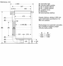 Įmontuojama indukcinė kaitlentė su integruotu gartraukiu Bosch PVS811B16E