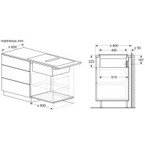 Įmontuojama indukcinė kaitlentė su integruotu gartraukiu Bosch PVS811B16E