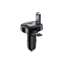 Baseus FM Transmitter T typed Bluetooth 2xUSB microSD (Black)