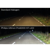 LED lemputės H7 Ultinon Pro6000 HL Philips Boost | Legalios keliuose  | 11972U60BX2  +300%