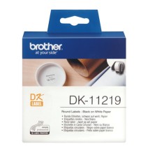 Brother DK-11219 (DK11219) Round Labels, Black on White, 12 mm, 1200 labels per roll