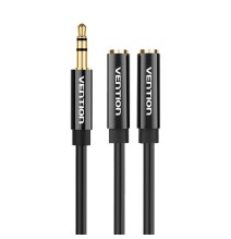 Vention 2x 3.5mm Male to 4-Pole Female 3.5mm Audio Cable 0.3m BBTBY Black