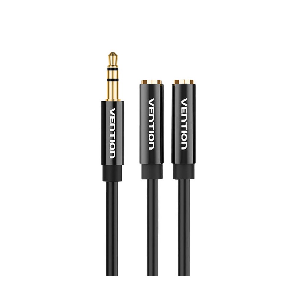 Vention 2x 3.5mm Male to 4-Pole Female 3.5mm Audio Cable 0.3m BBTBY Black