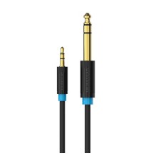 Vention BABBF 3.5mm TRS Male to 6.35mm Male Audio Cable 1m Black