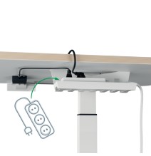 Kompaktiškas elektrinis LEITZ ERGO stalas 80x60, baltas