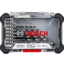 8 dalių grąžtų rinkinys BOSCH Impact Control HSS