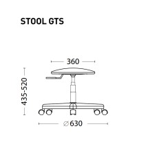 Kėdė NOWY STYL STOOL GTS odos pakaitalas, V - 14, juoda